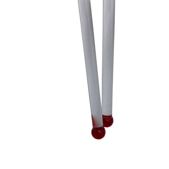 Glass handblown Red heart swizzle sticks Cocktail stirrers 5 7/8" Valentines - Picture 4 of 4